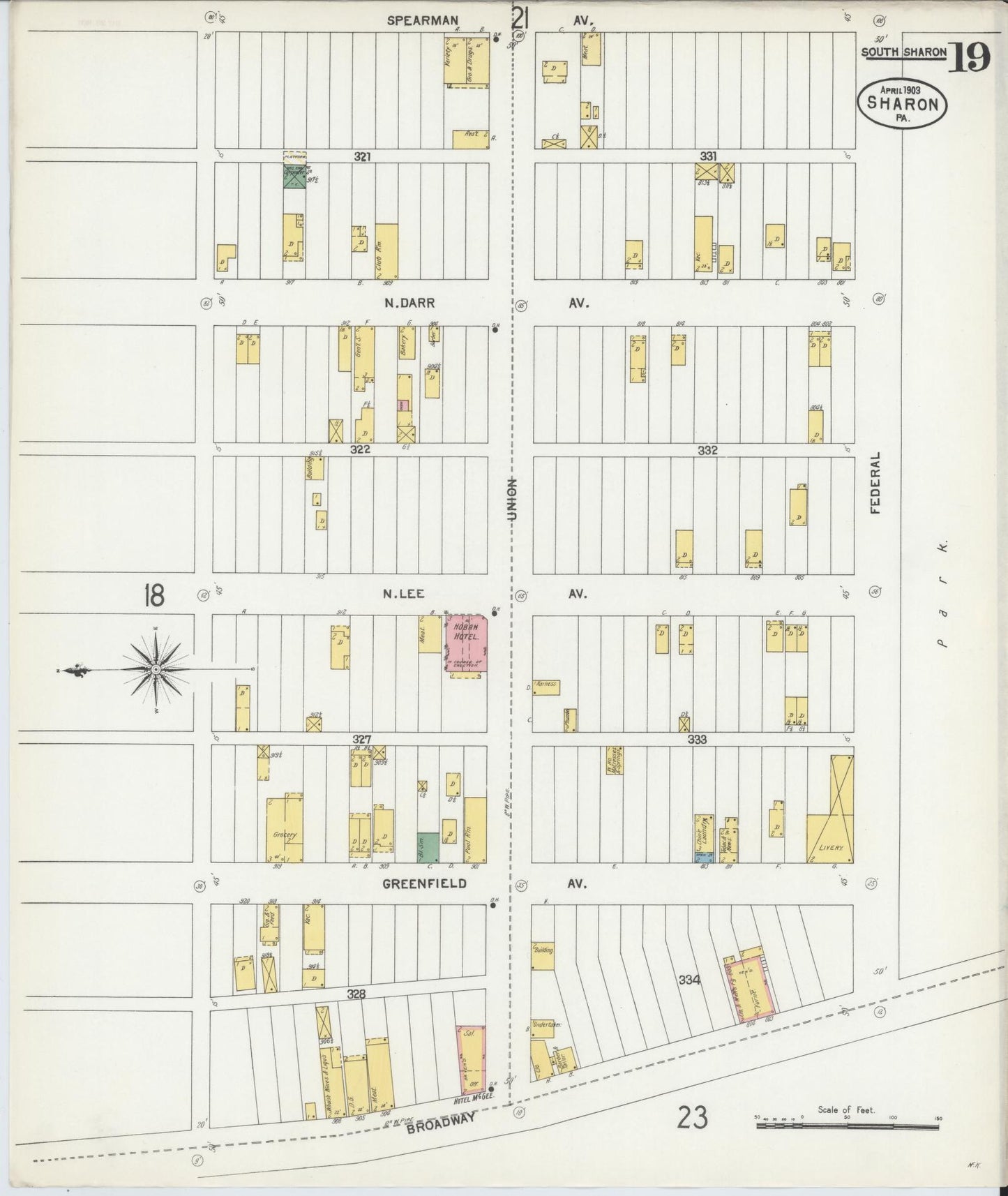 Sanborn Fire Insurance Map from Sharon, Mercer County, Pennsylvania. (1903), Sheet 19 – Historic Sanborn Fire Insurance Map Print
