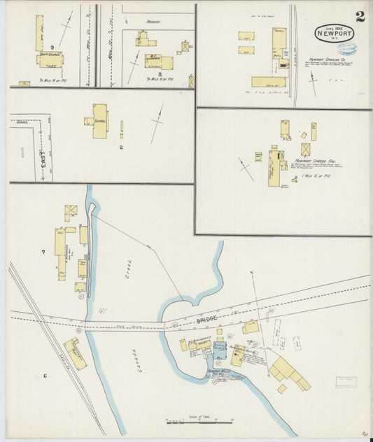 Sanborn Fire Insurance Map from Newport, Herkimer County, New York (1894), Sheet #0002 - Historic Sanborn Fire Insurance Map Print, vintage old map wall art, antique decor, genealogy gift, New York New York map