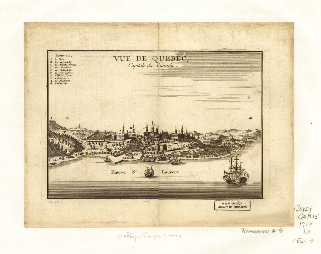 Vue de Quebec, capitale du Canada. (Unknown) – Historic Bird’s-Eye View Panorama Print