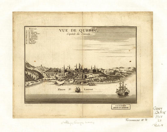 Vue de Quebec, capitale du Canada. (Unknown) – Historic Bird’s-Eye View Panorama Print