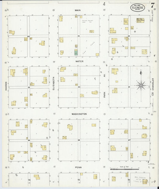 Sanborn Fire Insurance Map from Glencoe, Mcleod County, Minnesota (1908), Sheet #0007 - Historic Sanborn Fire Insurance Map Print, vintage old map wall art, antique decor, genealogy gift, Minnesota Minnesota map