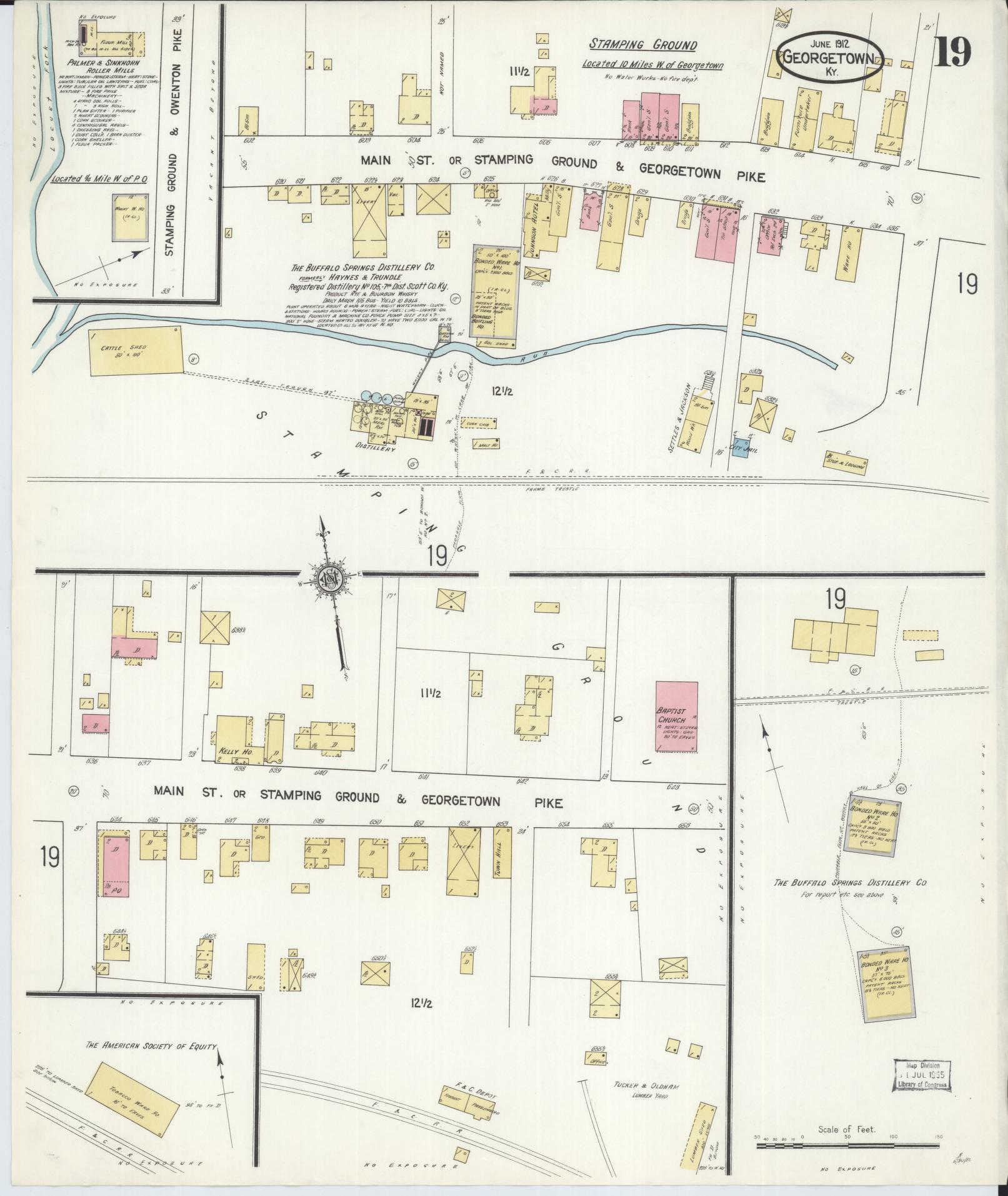 Sanborn Fire Insurance Map from Georgetown, Scott County, Kentucky (1912), Sheet #0019 - Complete Map Set gallery image, historic Sanborn map, vintage wall art, Kentucky Kentucky