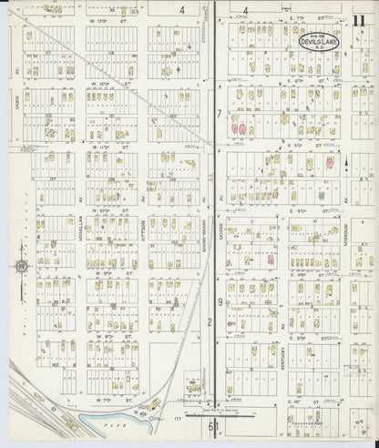 Sanborn Fire Insurance Map from Devils Lake, Ramsey County, North Dakota (1914), Sheet #0011 - Complete Map Set gallery image, historic Sanborn map, vintage wall art, North Dakota North Dakota