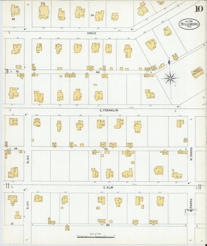 Sanborn Fire Insurance Map from Hillsboro, Hill County, Texas (1900), Sheet #0010 - Complete Map Set gallery image, historic Sanborn map, vintage wall art, Texas Texas