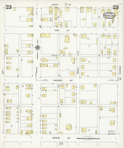 Sanborn Fire Insurance Map from Bogalusa, Washington Parish, Louisiana (1925), Sheet #0023 - Complete Map Set gallery image, historic Sanborn map, vintage wall art, Louisiana Louisiana