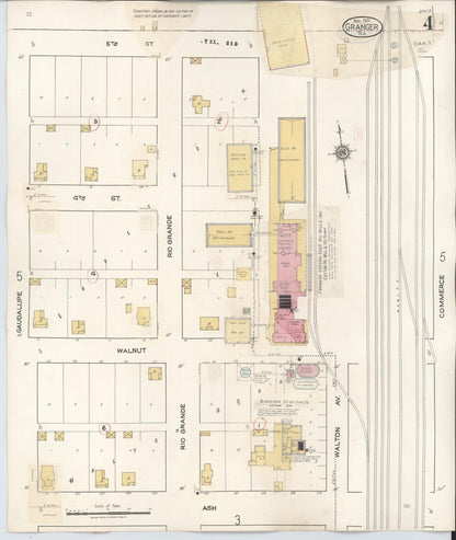 Sanborn Fire Insurance Map from Granger, Williamson County, Texas (1940), Sheet #0004 - Historic Sanborn Fire Insurance Map Print, vintage old map wall art, antique decor, genealogy gift, Texas Texas map