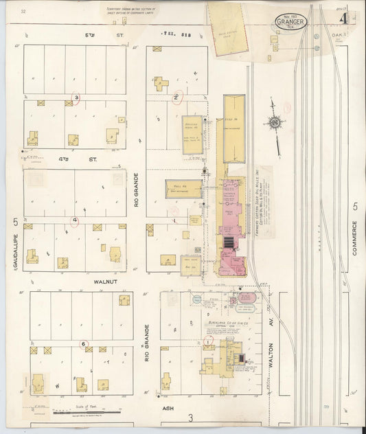 Sanborn Fire Insurance Map from Granger, Williamson County, Texas (1940), Sheet #0004 - Historic Sanborn Fire Insurance Map Print, vintage old map wall art, antique decor, genealogy gift, Texas Texas map