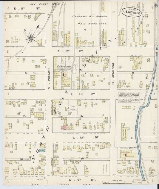 Sanborn Fire Insurance Map from Leadville, Lake County, Colorado (1883), Sheet #0006 - Historic Sanborn Fire Insurance Map Print, vintage old map wall art, antique decor, genealogy gift, Colorado Colorado map