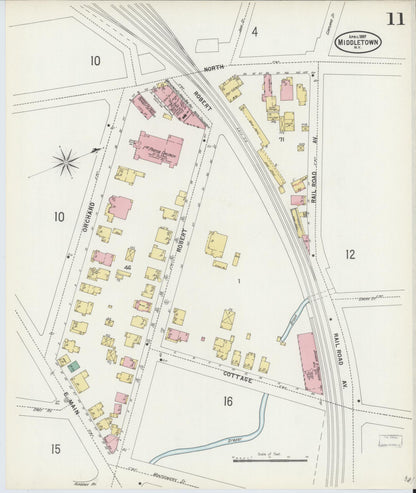 Sanborn Fire Insurance Map from Middletown, Orange County, New York (1897), Sheet #0011 - Complete Map Set gallery image, historic Sanborn map, vintage wall art, New York New York