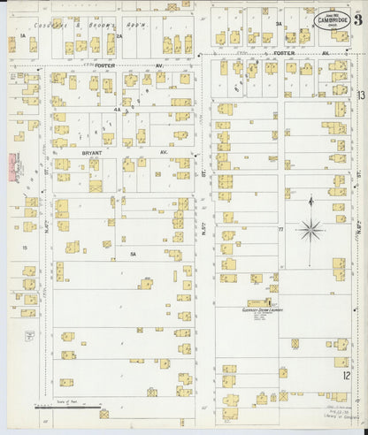 Sanborn Fire Insurance Map from Cambridge, Guernsey County, Ohio (1901), Sheet #0003 - Historic Sanborn Fire Insurance Map Print, vintage old map wall art, antique decor, genealogy gift, Ohio Ohio map