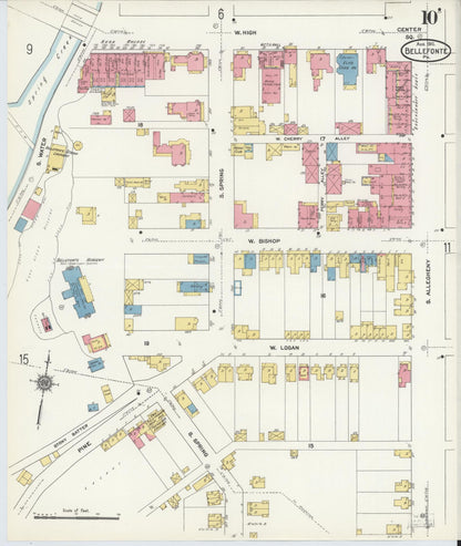 Sanborn Fire Insurance Map from Bellefonte, Centre County, Pennsylvania (1911), Sheet #0010 - Complete Map Set gallery image, historic Sanborn map, vintage wall art, Pennsylvania Pennsylvania