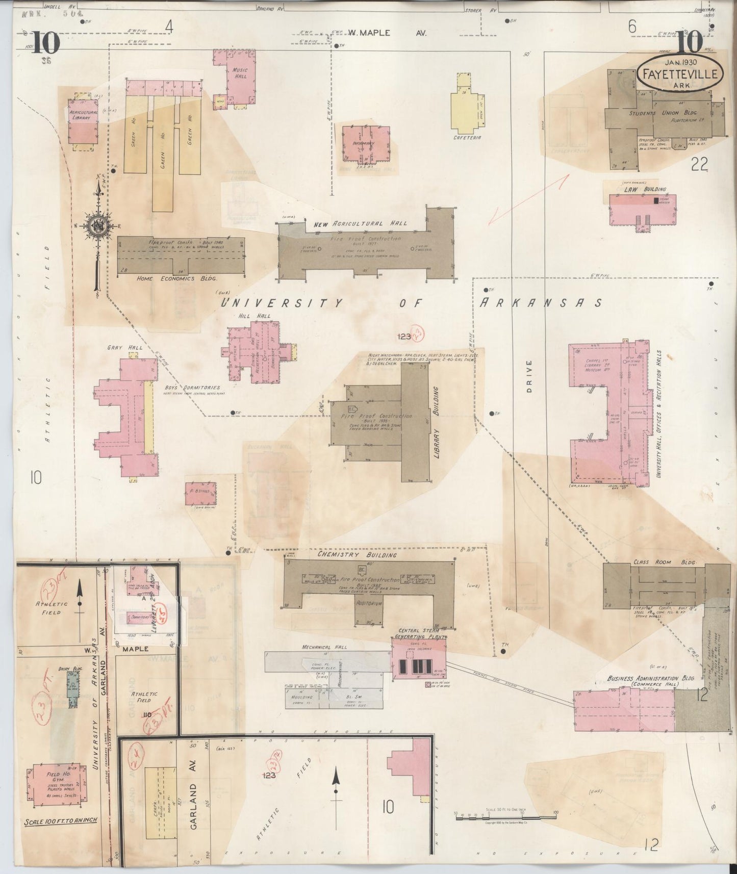 Sanborn Fire Insurance Map from Fayetteville, Washington County, Arkansas (1948), Sheet #0010 - Complete Map Set gallery image, historic Sanborn map, vintage wall art, Arkansas Arkansas