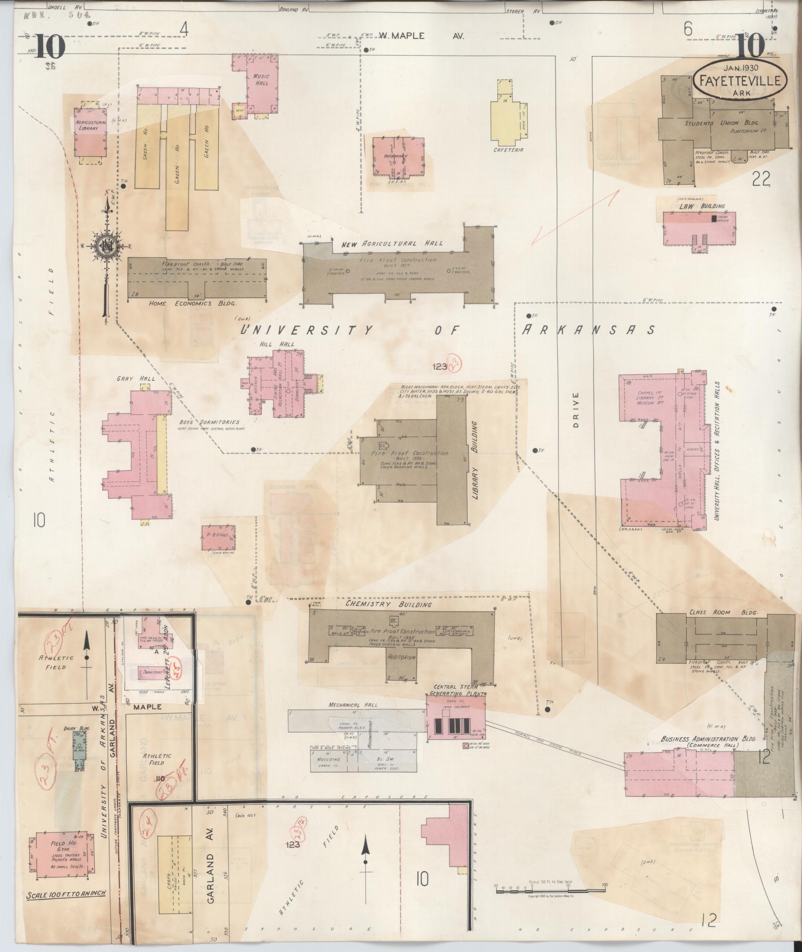 Sanborn Fire Insurance Map from Fayetteville, Washington County, Arkansas (1948), Sheet #0010 - Complete Map Set gallery image, historic Sanborn map, vintage wall art, Arkansas Arkansas