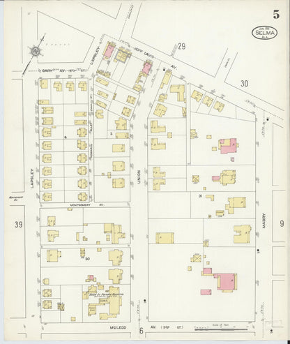 Sanborn Fire Insurance Map from Selma, Dallas County, Alabama (1913), Sheet #0005 - Complete Map Set gallery image, historic Sanborn map, vintage wall art, Alabama Alabama