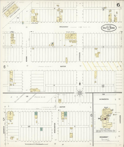 Sanborn Fire Insurance Map from South Bend, Pacific County, Washington (1901), Sheet #0006 - Complete Map Set gallery image, historic Sanborn map, vintage wall art, Washington Washington