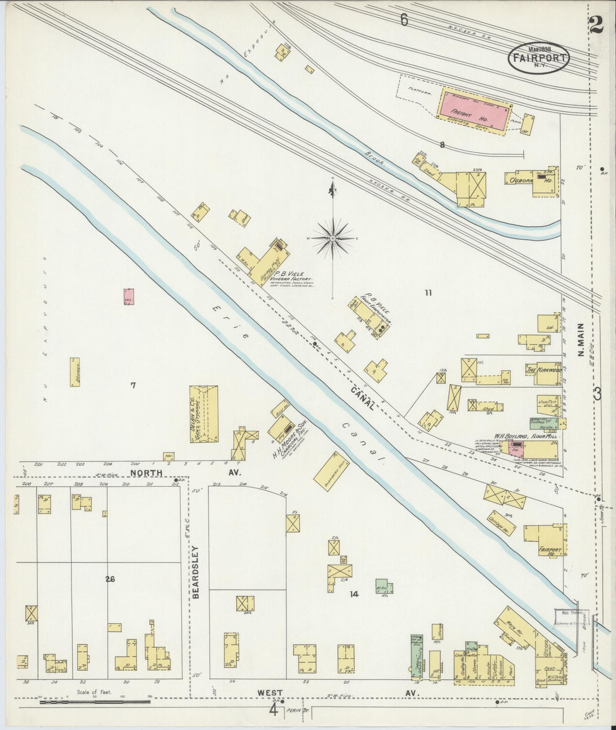 Sanborn Fire Insurance Map from Fairport, Monroe County, New York (1898), Sheet #0002 - Complete Map Set gallery image, historic Sanborn map, vintage wall art, New York New York