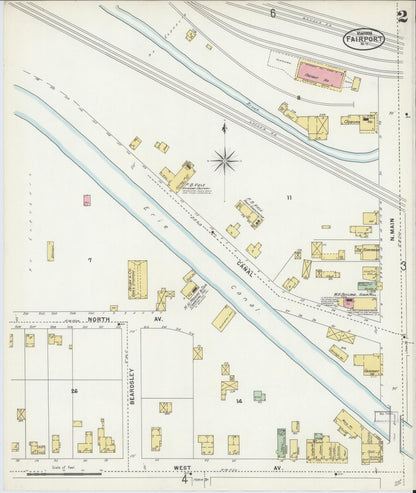 Sanborn Fire Insurance Map from Fairport, Monroe County, New York (1898), Sheet #0002 - Complete Map Set gallery image, historic Sanborn map, vintage wall art, New York New York