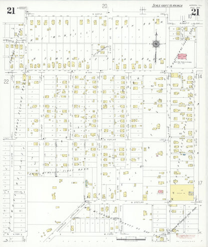 Sanborn Fire Insurance Map from Herrin, Williamson County, Illinois (1941), Sheet #0021 - Complete Map Set gallery image, historic Sanborn map, vintage wall art, Illinois Illinois