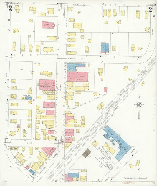 Sanborn Fire Insurance Map from Angola, Erie County, New York (1933), Sheet #0002 - Historic Sanborn Fire Insurance Map Print, vintage old map wall art, antique decor, genealogy gift, New York New York map