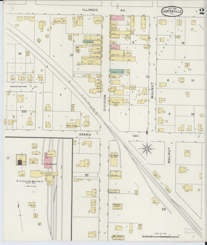 Sanborn Fire Insurance Map from Carterville, Williamson County, Illinois (1894), Sheet #0002 - Complete Map Set gallery image, historic Sanborn map, vintage wall art, Illinois Illinois