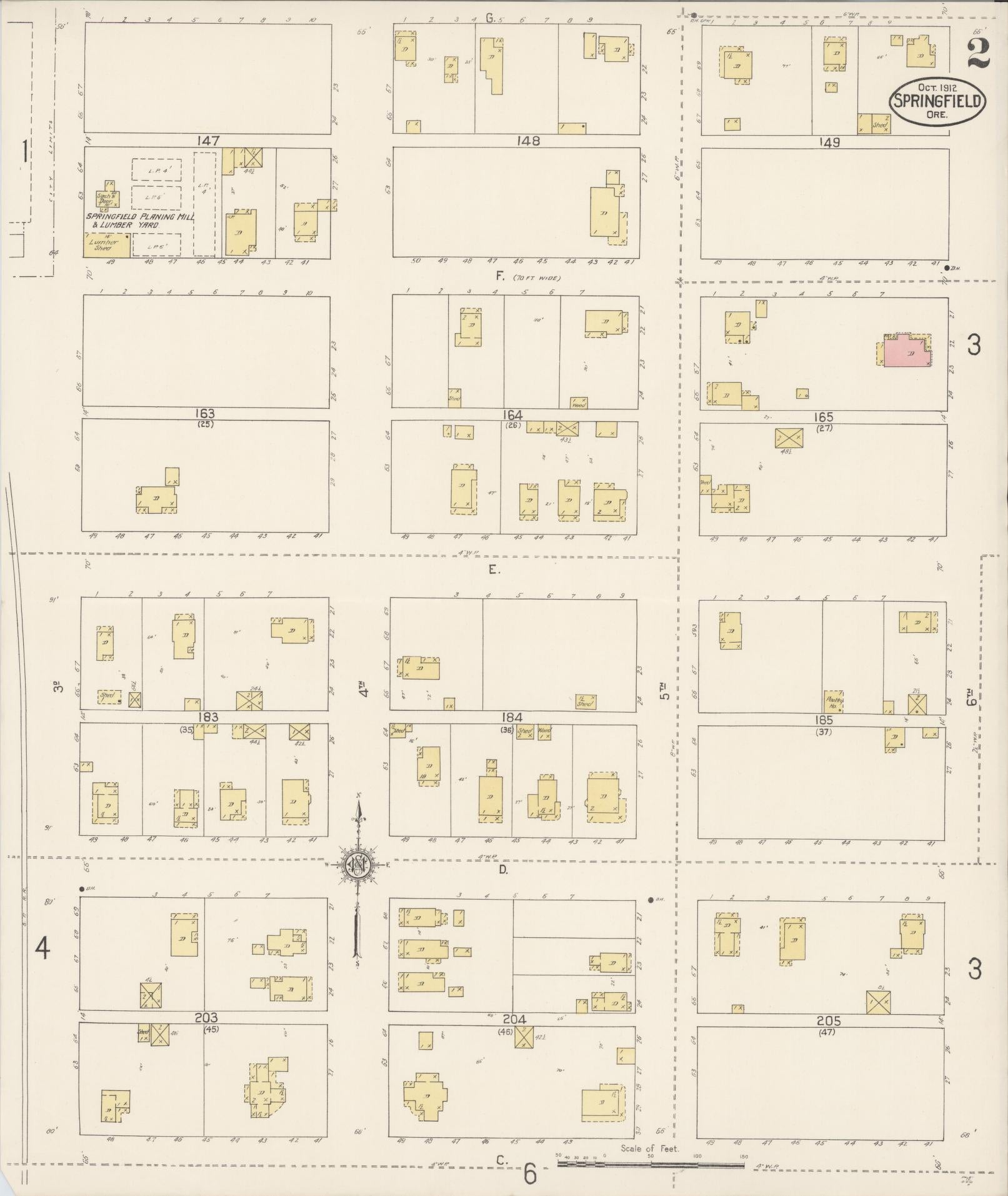 Sanborn Fire Insurance Map from Springfield, Lane County, Oregon (1912), Sheet #0002 - Complete Map Set gallery image, historic Sanborn map, vintage wall art, Oregon Oregon