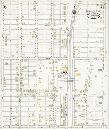 Sanborn Fire Insurance Map from Fort Lauderdale, Broward County, Florida (1924), Sheet #0006 - Complete Map Set gallery image, historic Sanborn map, vintage wall art, Florida Florida