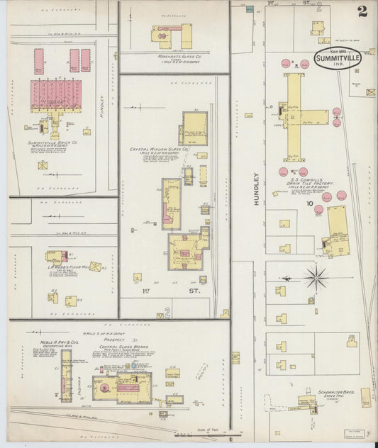 Sanborn Fire Insurance Map from Summitville, Madison County, Indiana (1893), Sheet #0002 - Historic Sanborn Fire Insurance Map Print, vintage old map wall art, antique decor, genealogy gift, Indiana Indiana map