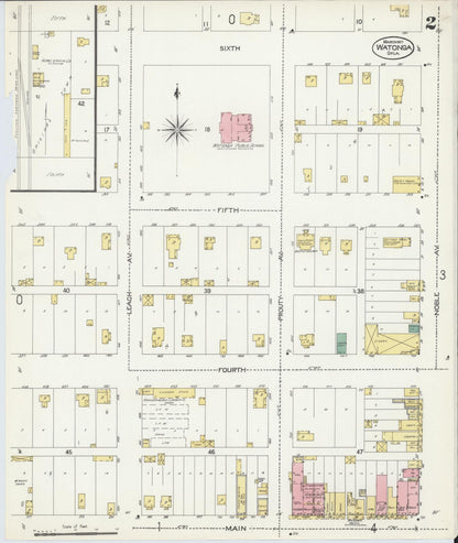 Sanborn Fire Insurance Map from Watonga, Blaine County, Oklahoma (1907), Sheet #0002 - Complete Map Set gallery image, historic Sanborn map, vintage wall art, Oklahoma Oklahoma