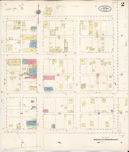 Sanborn Fire Insurance Map from Lapwai, Nez Perce County, Idaho (1929), Sheet #0002 - Complete Map Set gallery image, historic Sanborn map, vintage wall art, Idaho Idaho