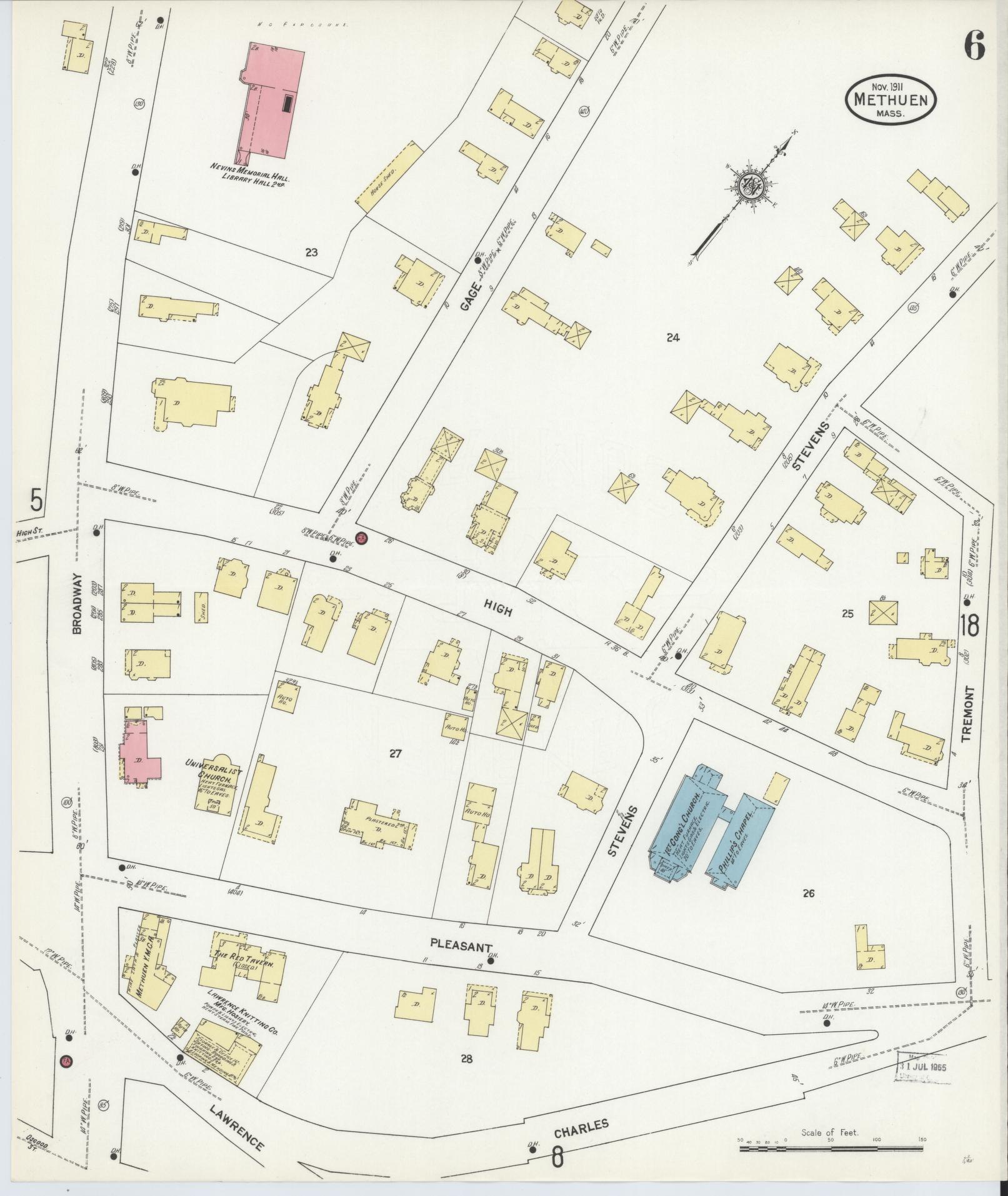 Sanborn Fire Insurance Map from Methuen, Essex County, Massachusetts (1911), Sheet #0006 - Complete Map Set gallery image, historic Sanborn map, vintage wall art, Massachusetts Massachusetts