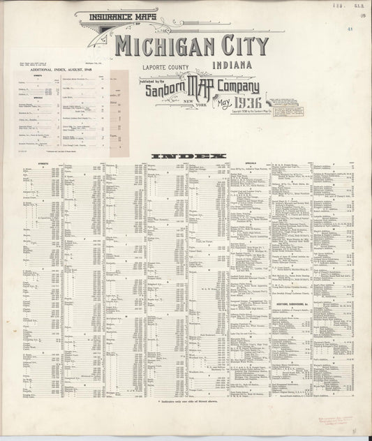 Sanborn Fire Insurance Map from Michigan City, La Porte County, Indiana. (1948) – Historic Sanborn Fire Insurance Map Print