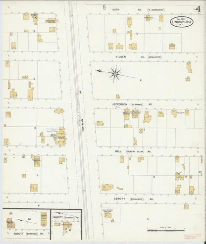 Sanborn Fire Insurance Map from Lindenhurst, Suffolk County, New York (1908), Sheet #0004 - Complete Map Set gallery image, historic Sanborn map, vintage wall art, New York New York