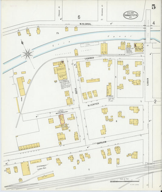 Sanborn Fire Insurance Map from Canastota, Madison County, New York (1900), Sheet #0005 - Historic Sanborn Fire Insurance Map Print, vintage old map wall art, antique decor, genealogy gift, New York New York map