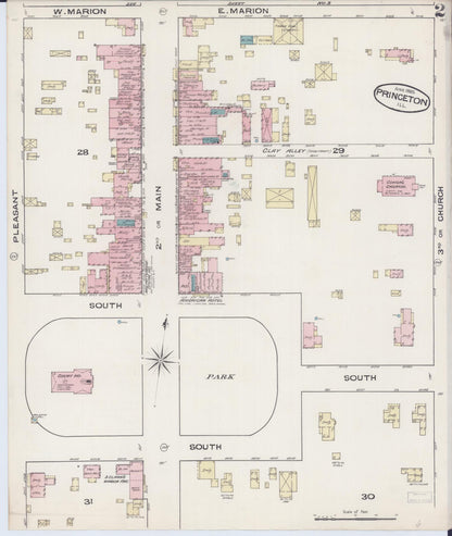 Sanborn Fire Insurance Map from Princeton, Bureau County, Illinois (1885), Sheet #0002 - Historic Sanborn Fire Insurance Map Print, vintage old map wall art, antique decor, genealogy gift, Illinois Illinois map