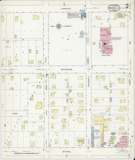 Sanborn Fire Insurance Map from Madelia, Watonwan County, Minnesota (1914), Sheet #0002 - Historic Sanborn Fire Insurance Map Print, vintage old map wall art, antique decor, genealogy gift, Minnesota Minnesota map