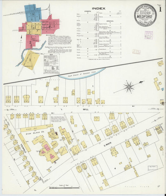 Sanborn Fire Insurance Map from Medford, Burlington County, New Jersey. (1908) – Historic Sanborn Fire Insurance Map Print