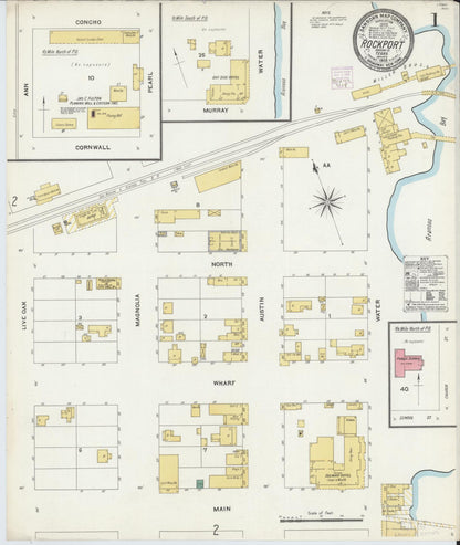 Sanborn Fire Insurance Map from Rockport, Aransas County, Texas (1906), Sheet #0001 - Complete Map Set gallery image, historic Sanborn map, vintage wall art, Texas Texas