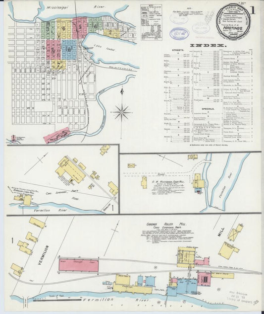 Sanborn Fire Insurance Map from Hastings, Dakota County, Minnesota. (1898) – Map View