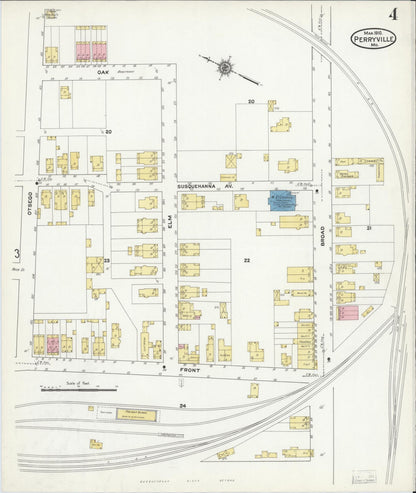 Sanborn Fire Insurance Map from Perryville, Cecil County, Maryland (1910), Sheet #0004 - Complete Map Set gallery image, historic Sanborn map, vintage wall art, Maryland Maryland