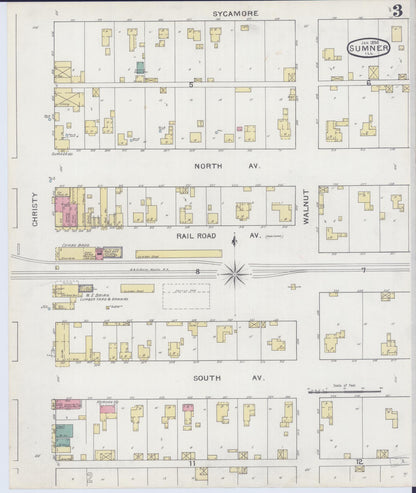 Sanborn Fire Insurance Map from Sumner, Lawrence County, Illinois (1894), Sheet #0003 - Historic Sanborn Fire Insurance Map Print, vintage old map wall art, antique decor, genealogy gift, Illinois Illinois map