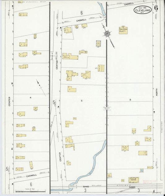 Sanborn Fire Insurance Map from Cleveland, Oswego County, New York (1912), Sheet #0006 - Historic Sanborn Fire Insurance Map Print, vintage old map wall art, antique decor, genealogy gift, New York New York map