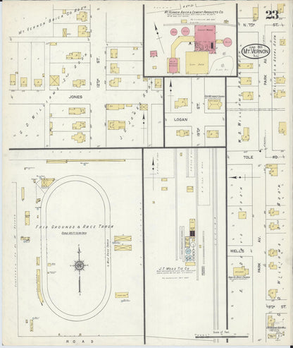 Sanborn Fire Insurance Map from Mount Vernon, Jefferson County, Illinois (1913), Sheet #0023 - Historic Sanborn Fire Insurance Map Print, vintage old map wall art, antique decor, genealogy gift, Illinois Illinois map