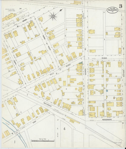 Sanborn Fire Insurance Map from Parsons, Luzerne County, Pennsylvania (1903), Sheet #0003 - Complete Map Set gallery image, historic Sanborn map, vintage wall art, Pennsylvania Pennsylvania