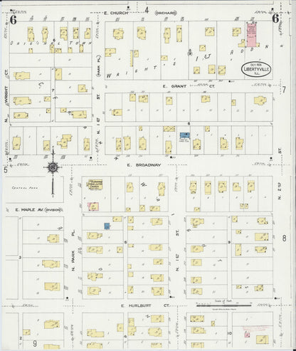 Sanborn Fire Insurance Map from Libertyville, Lake County, Illinois (1924), Sheet #0006 - Complete Map Set gallery image, historic Sanborn map, vintage wall art, Illinois Illinois