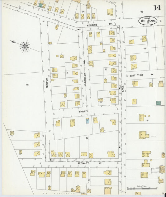 Sanborn Fire Insurance Map from White Plains, Westchester County, New York (1900), Sheet #0014 - Historic Sanborn Fire Insurance Map Print, vintage old map wall art, antique decor, genealogy gift, New York New York map