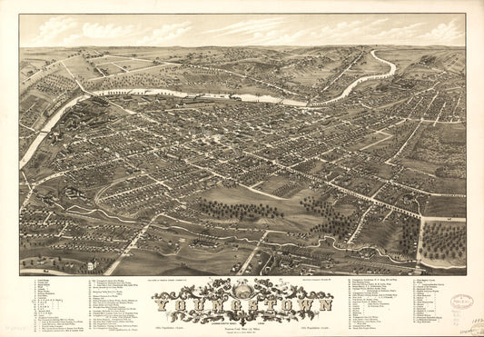 Panoramic view of the city of Youngstown, county seat of Mahoning Co., Ohio (1882) – Historic Bird’s-Eye View Panorama Print