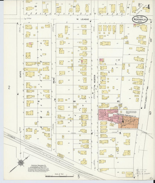 Sanborn Fire Insurance Map from Norwalk, Huron County, Ohio (1911), Sheet #0004 - Historic Sanborn Fire Insurance Map Print, vintage old map wall art, antique decor, genealogy gift, Ohio Ohio map