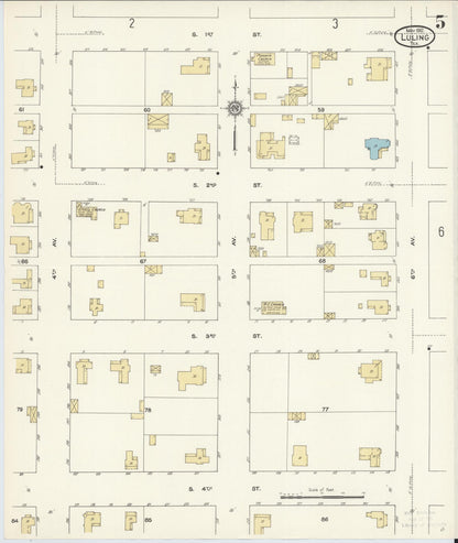 Sanborn Fire Insurance Map from Luling, Caldwell County, Texas (1912), Sheet #0005 - Complete Map Set gallery image, historic Sanborn map, vintage wall art, Texas Texas