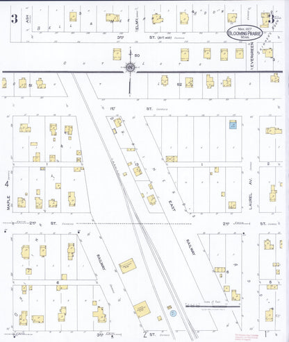 Sanborn Fire Insurance Map from Blooming Prairie, Steele County, Minnesota (1927), Sheet #0003 - Complete Map Set gallery image, historic Sanborn map, vintage wall art, Minnesota Minnesota
