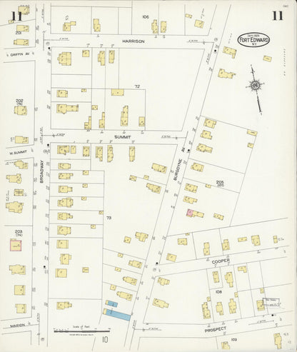 Sanborn Fire Insurance Map from Fort Edward, Washington County, New York (1924), Sheet #0011 - Complete Map Set gallery image, historic Sanborn map, vintage wall art, New York New York